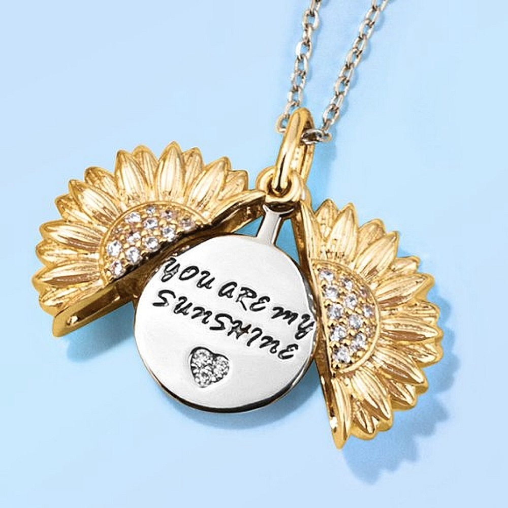 Sunflower necklace "You are my Sunshine" Charmed Aroma